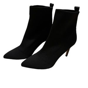 black stilettos pointed toe sock bootie